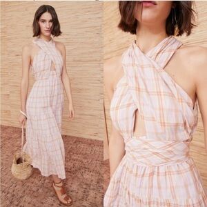 NWT Ulla Johnson Noelle dress lavender orange cross front open back bow 0